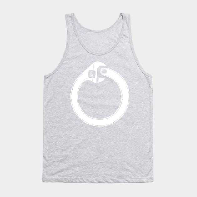 Ouroboros Wrench (hand drawn white) Tank Top by SMcGuire